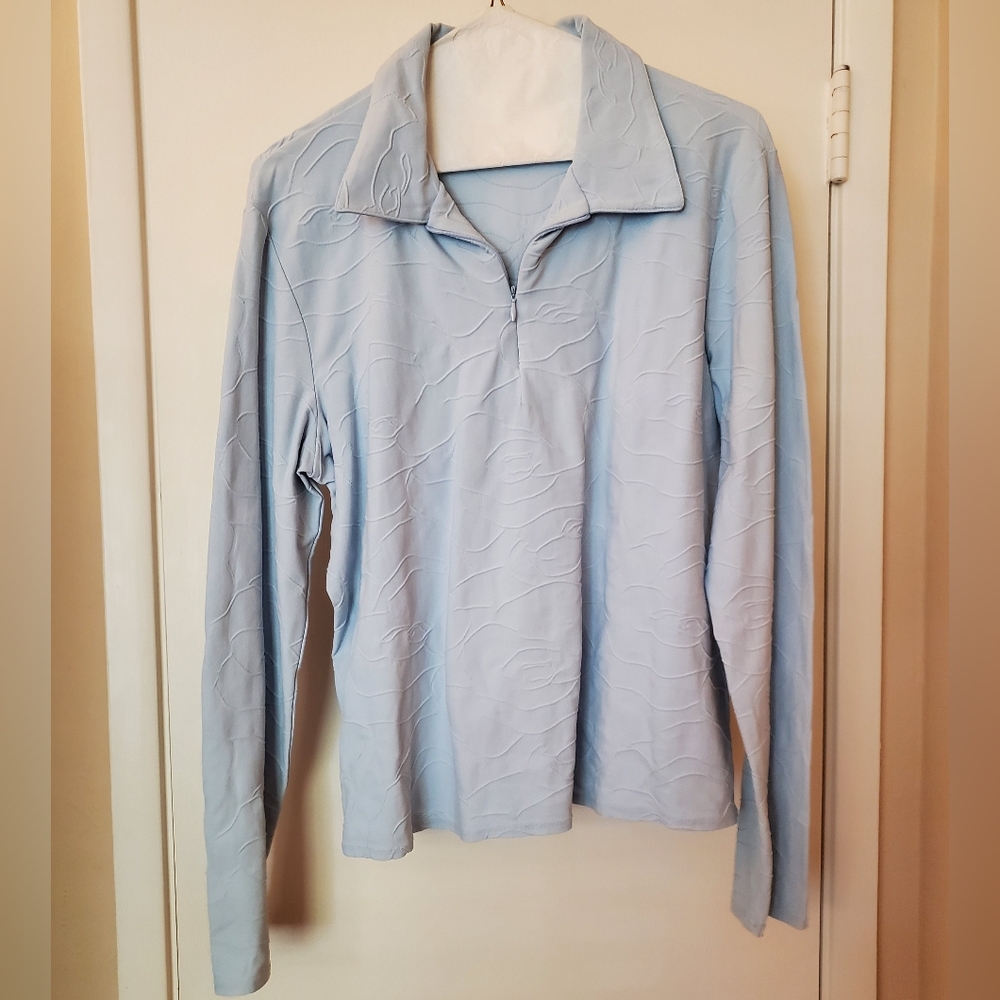 Women's long sleeve zip down shirt